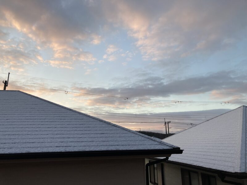 朝起きたら、雪景色